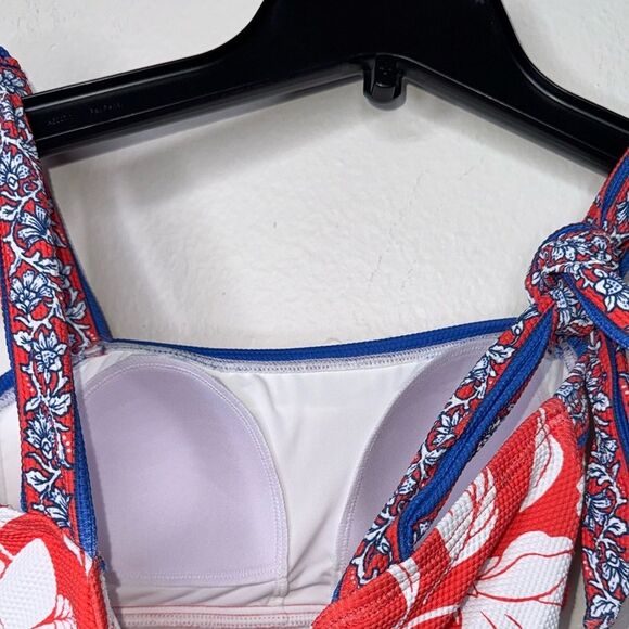 Tommy Bahama Island Cays Fiori Square Neck Tummy Control Bandeau One Piece Swim - Picture 8 of 9